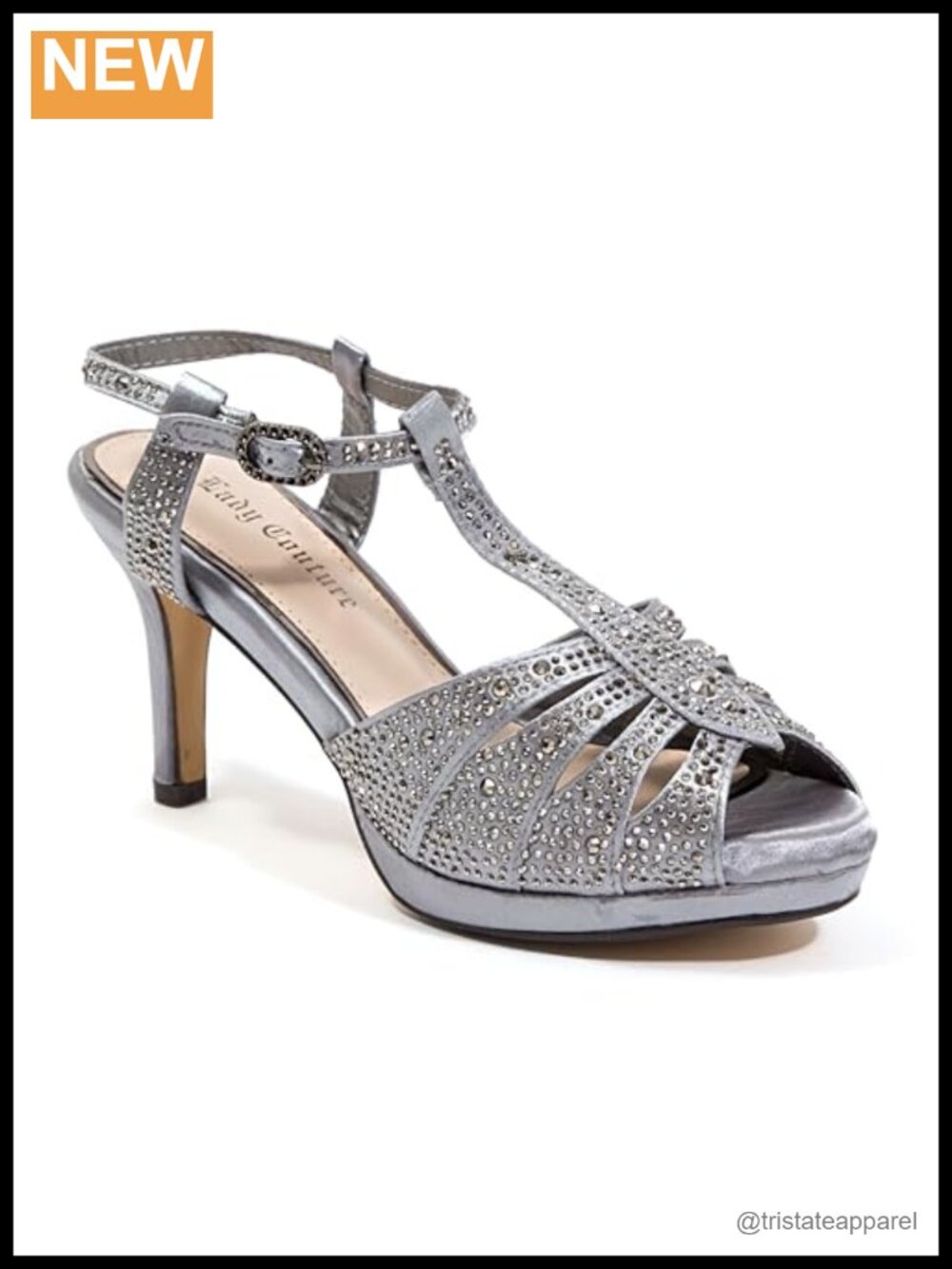 Dressy Platform Heeled Sandals with Rhinestone Glitter Lace Up Ankle Strap